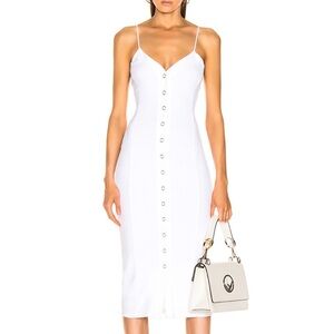 NWT Fleur du Mal Ivory Front Snap Dress Sz L